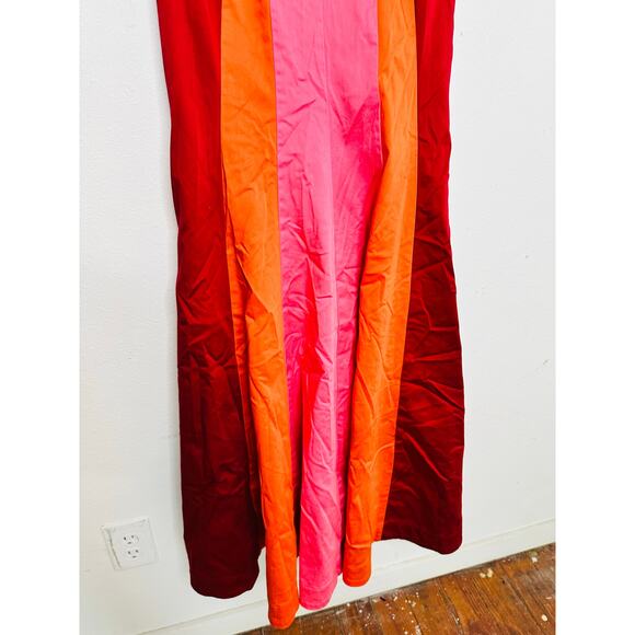 ROKSANDA X RTR Pink Orange Sleeveless Crewneck Colorblock Midi Dress Size 4 - Picture 8 of 16